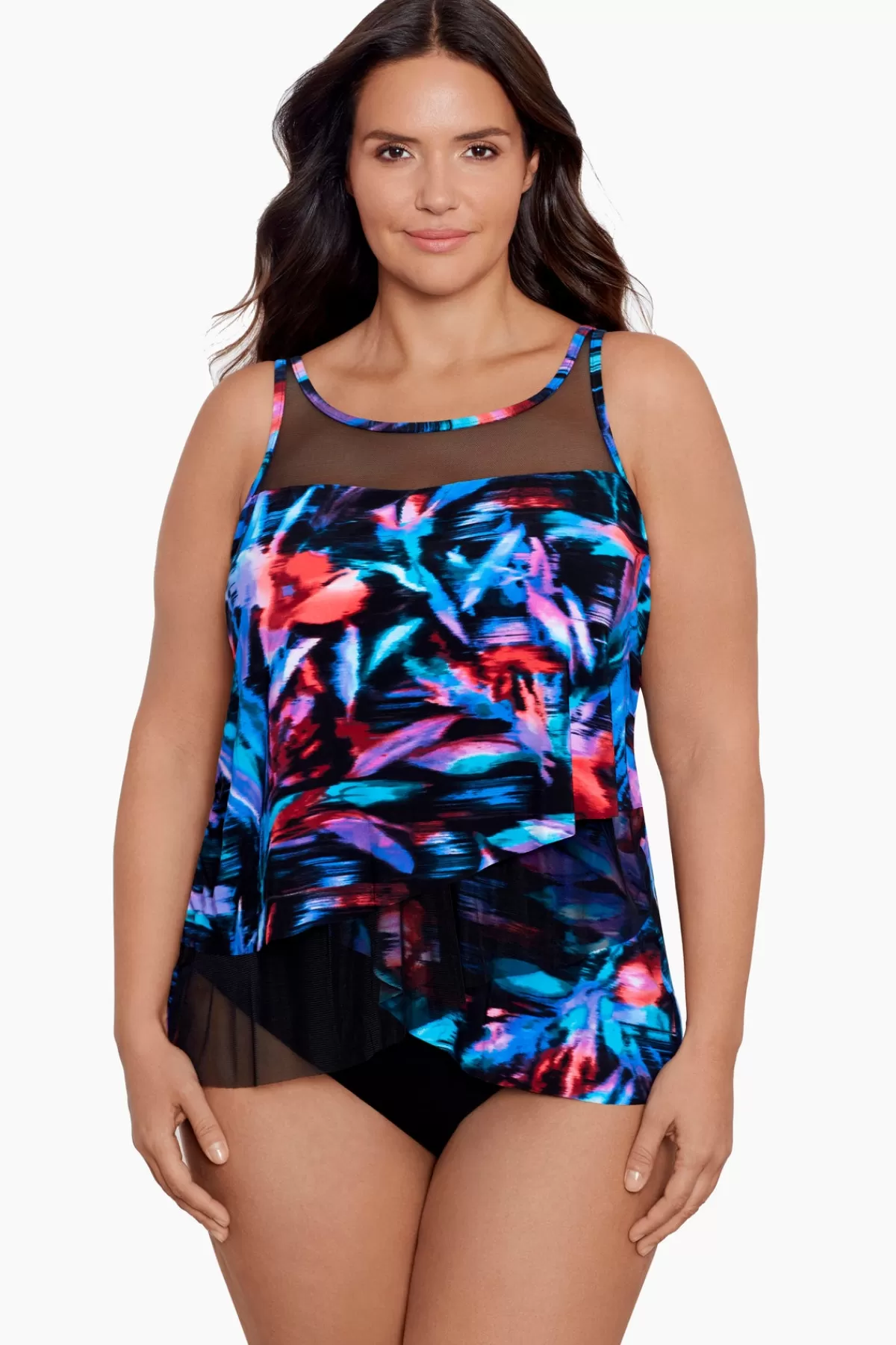 Miraclesuit Plus Size Fuego Floral Mirage Tankini Top | Women Tankini Tops